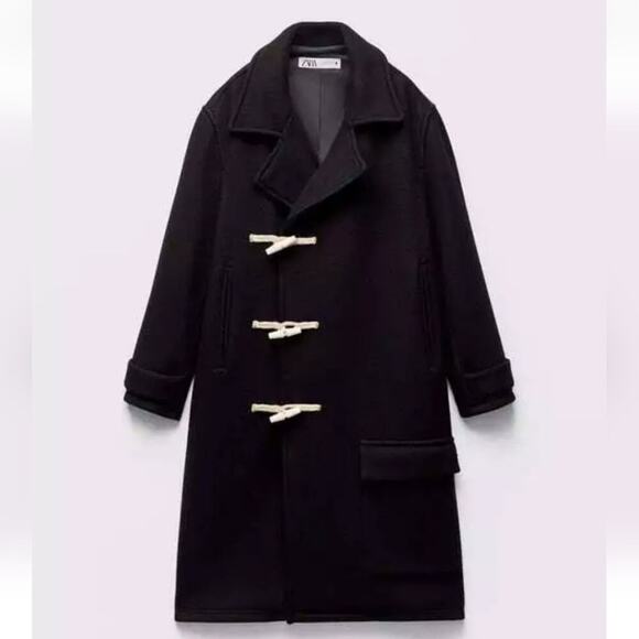 ZARA Wool Toggle Coat ZW Limited Edition Blogger Favorite Size Large New - Picture 10 of 15